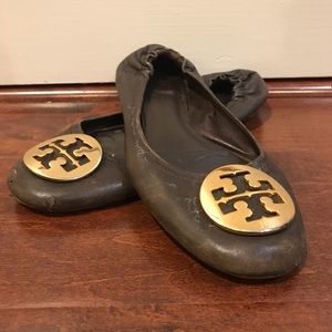 Brown Tory Burch Reva Flats